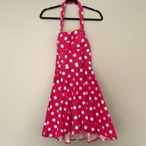 Retro Style Fit and Flare Halter Dress